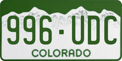 CO license plate 996UDC