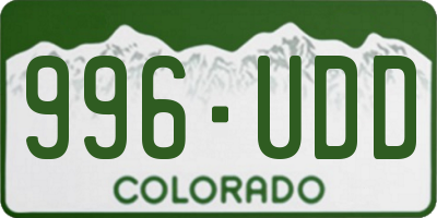 CO license plate 996UDD