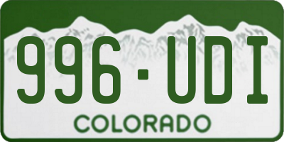 CO license plate 996UDI