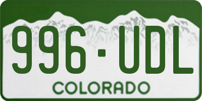 CO license plate 996UDL