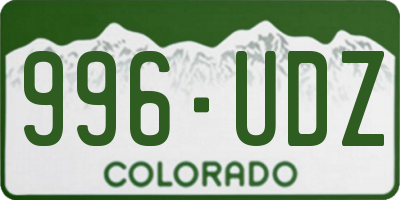CO license plate 996UDZ