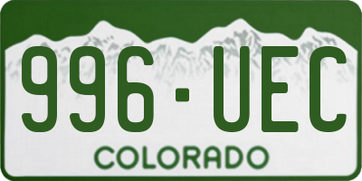 CO license plate 996UEC