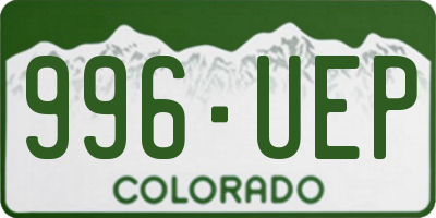 CO license plate 996UEP