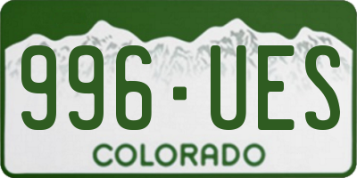 CO license plate 996UES