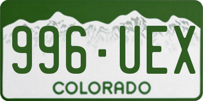 CO license plate 996UEX
