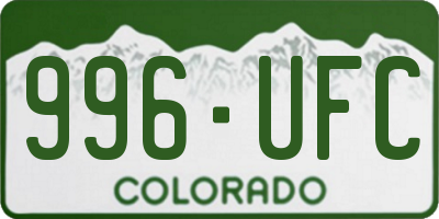 CO license plate 996UFC