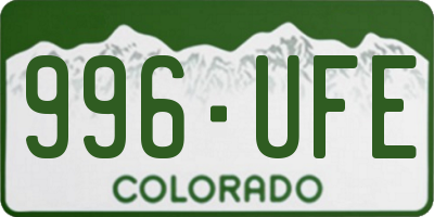 CO license plate 996UFE