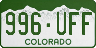 CO license plate 996UFF