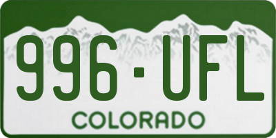 CO license plate 996UFL