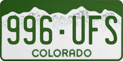 CO license plate 996UFS