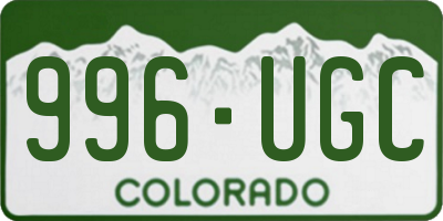 CO license plate 996UGC