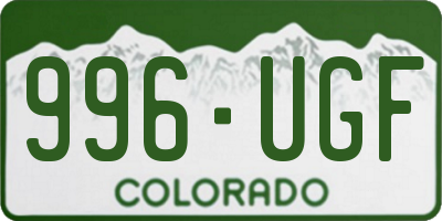 CO license plate 996UGF