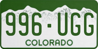 CO license plate 996UGG