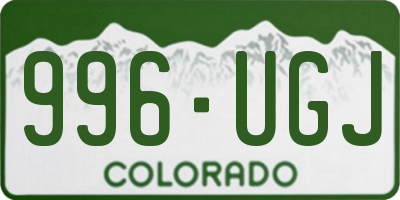 CO license plate 996UGJ