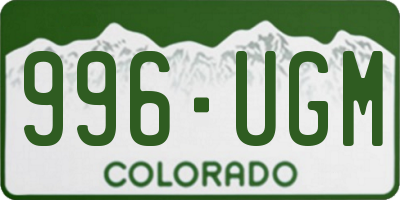 CO license plate 996UGM