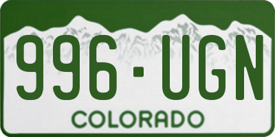 CO license plate 996UGN