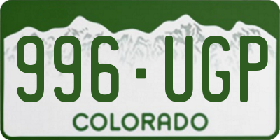 CO license plate 996UGP