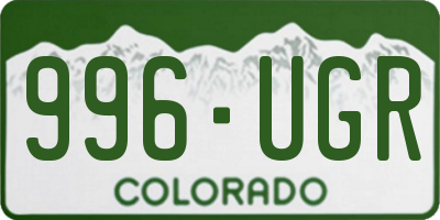 CO license plate 996UGR