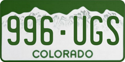 CO license plate 996UGS