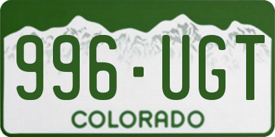 CO license plate 996UGT