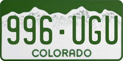 CO license plate 996UGU