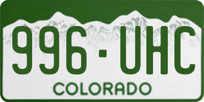 CO license plate 996UHC
