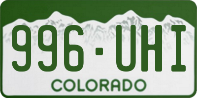 CO license plate 996UHI