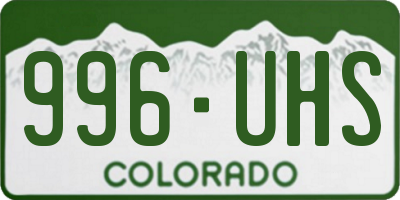CO license plate 996UHS