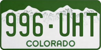 CO license plate 996UHT