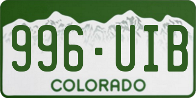CO license plate 996UIB