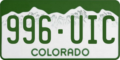 CO license plate 996UIC