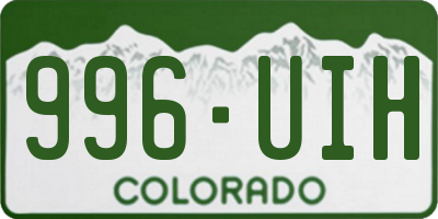 CO license plate 996UIH
