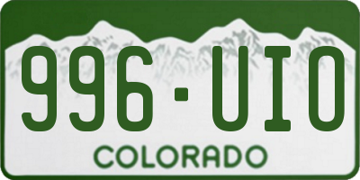 CO license plate 996UIO
