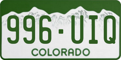 CO license plate 996UIQ