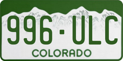 CO license plate 996ULC