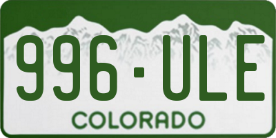 CO license plate 996ULE