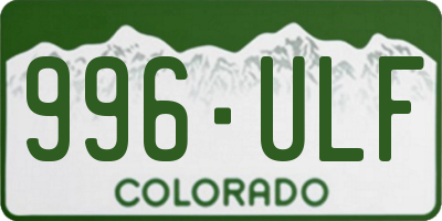 CO license plate 996ULF
