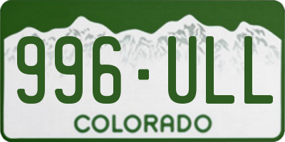 CO license plate 996ULL