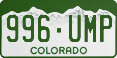 CO license plate 996UMP