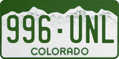CO license plate 996UNL