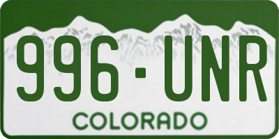CO license plate 996UNR