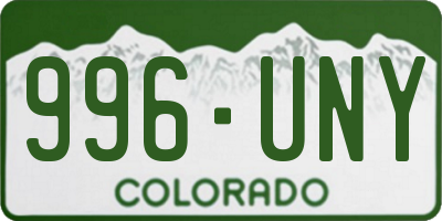 CO license plate 996UNY
