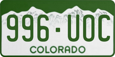CO license plate 996UOC
