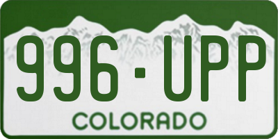 CO license plate 996UPP
