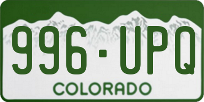CO license plate 996UPQ