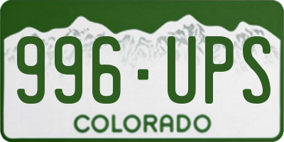 CO license plate 996UPS