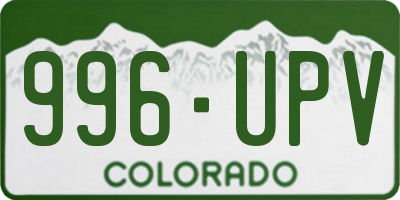 CO license plate 996UPV