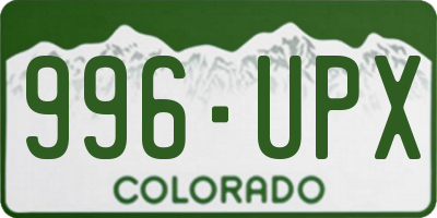 CO license plate 996UPX