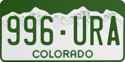 CO license plate 996URA