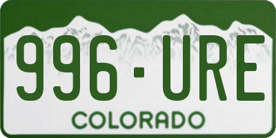 CO license plate 996URE